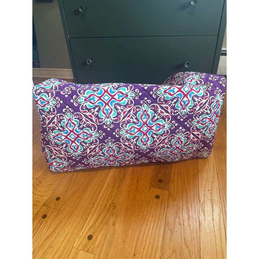 Vera Bradley Large Quilted Iconic Large Travel Duffel-Signature Lilas Parsely - Picture 7 of 9